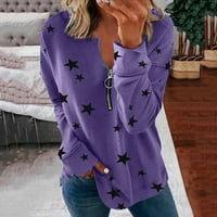 Пуловери за жени Пуловер Лапиев цип с цип пуловер пуловер лилаво