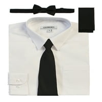 Риза за рокля с дълъг ръкав на Gioberti Boy + солидна вратовръзка, папийонка и ханки