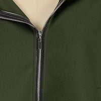 Жени зимен нос- мода нередовен среден дълъг ръкав с цип палто твърдо жилетка палто нос зелено m