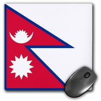3drose знаме на Непал - Непалски рододендрон Червено бяло синьо - Слънце полумесец - Южна Азия Световна държава, мишка, от