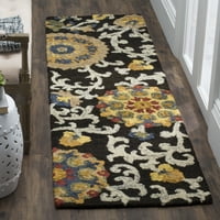 Blossom Danny Floral Wool Runner Rug, въглен мулти, 2'3 6 '