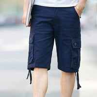 Мъжки товарни къси панталони Мъжки дрехи за работни дрехи Slim Fit Multi Pocket Zipper Прав крак Пет панталони Случайни спортни