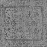 Ahgly Company Indoor Square Oriental Grey Industrial Area Rugs, 4 'квадрат