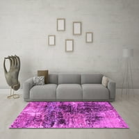Ahgly Company Indoor Round Ориенталски розови килими за индустриална зона, 8 'кръг