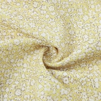 B91XZ Beach Ваканционна рокля Женска шия лято бохо флорален принт Небрежен без ръкави за беззаконие винтидж колан за ръчно жълто,