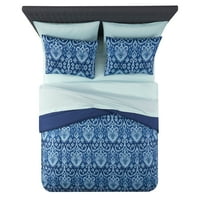 Крепежни елементи син Медальон легло в чанта Утешител комплект с чаршафи, кралица