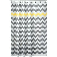 Idesign Grey Chevron Polyester Posher Curtain, 72 72