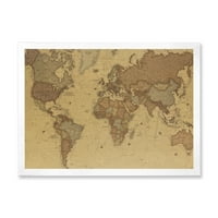 Дизайнарт' карта на древния свят ' винтидж Арт Принт