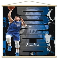Далас Маверикс-Лука Дончич стенен плакат с дървена магнитна рамка, 22.375 34