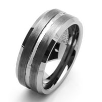 Мъжки волфрамов карбид сватбена лента Ring Comfort Fit скосени ръбове за мъже и жени