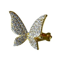 Наздраве ни блясък Rhinestone Butterfly Snowflake Ear Cuff Vintage Non-Piercing Fake обеци Булчински сватбен алпинист уши уши