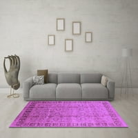 Ahgly Company Indoor Square Oriental Purple Industrial Area Rugs, 3 'квадрат