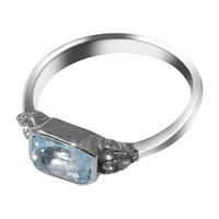 Jiyugala пръстени за жени момичета ярки циркон кръгли небеси сини камъни бижута бижута ангажирани пръстеновидни подаръци