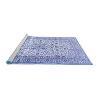 Ahgly Company Machine ПРОЧАВАНЕ НА ВЪЗДУШНИ Персийски сини традиционни килими, 7 'квадрат