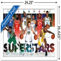 Тенденции международна НБА Лига-суперзвезди плакат стена 14.725 22.375 Бяла рамкирана Версия