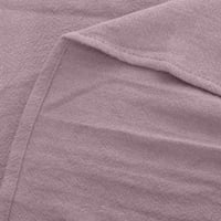 Cethrio Womens Thriss- Моден солиден тръбен ръкав с къси ръкави с v-образно деколте небрежни блузи върхове розово