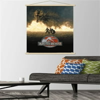 Jurassic Park - Run Tall Poster с дървена магнитна рамка, 22.375 34