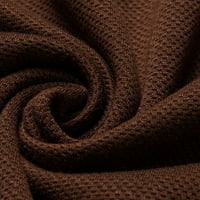 Мъжете солиден цвят пуловер o шия с дълъг ръкав потешорт небрежно разхлабено топ есенно кафе 52 xl 115