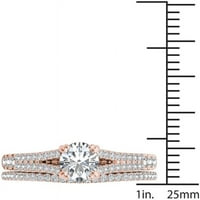 Карат Т. в. диамантен Сплит джолан класик 14кт годежен пръстен Розово злато