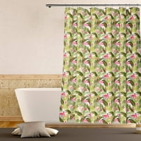 Чилиана Фламинго с палми памучен душ завеса
