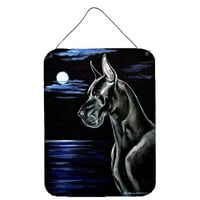 Carolines Treasures 7060ds Black Great Dane in the Moonlight Wall или Voice Hanging щампи, 12x16, многоцветни