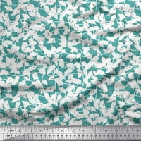 Soimoi Velvet Fabric Branch & Leaves Artistic Printed Fabric Wide Wide