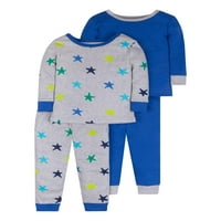 Малка звезда органично бебе и малко дете момче истинска светлина риза с дълъг ръкав и панталони плътно прилепнали Пижами, Размер