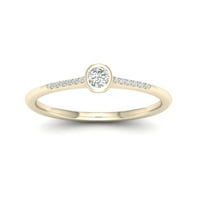 1 5кт ТДВ Маркиз диамант 10к жълто злато класик годежен пръстен