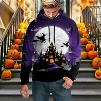 Paptzroi Men Sweatshirt Halloweeno Neck PrintedDaily Retro Pullover