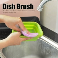 Скрубер за миене на ястия, многофункционално кръгло силикон двустранен чиния за миене на четка за почистване на скрубер кухня,