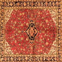Ahgly Company Indoor Rectangle Medallion Orange Traditional Area Rugs, 7 '10'