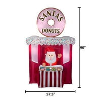 Празнично време 7,5 фута анимиран въртящ се Магазин за понички на Дядо Коледа