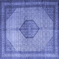 Ahgly Company Indoor Rectangle Medallion Blue Traditional Area Rugs, 8 '10'