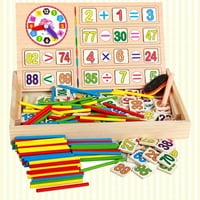 Бейби играчка дървени блокове Образователни играчки Математически разузнавателни елементи Строителни блокове Дървени номера и