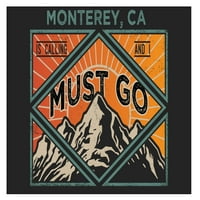 Monterey California 9x Suvenir Wood Sign With Frame трябва да премине дизайн