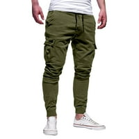 Мъжки панталони суитчъни за ежедневни цветове спортни разхлабени панталони за превръзка за мъже за мъже