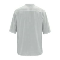 Adviicd мъжки тениски с дълъг ръкав бутон надолу по хавайски ризи за мъже къси ръкави боулинг ризи лято редовно годни горни сиви