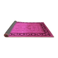 Ahgly Company Indoor Rectangle Oriental Pink Industrial Area Rugs, 5 '7'