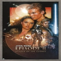 Star Wars: Attack of the Clones - Плакат за един лист стена, 22.375 34 в рамка
