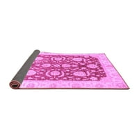 Ahgly Company Indoor Square Oriental Purple Traditional Area Rugs, 7 'квадрат