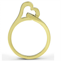 Женски златен от неръждаема стомана сърдечен възел годежен пръстен - размер 5