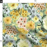 Памучна сатена покривка, 70 90 - модерна флорална конфети черешови цветя точки точки градина пролет за печат на масата спално бельо с лъжица