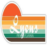 Lyons Pennsylvania Sticker Retro Vintage Sunset City 70S Естетичен дизайн