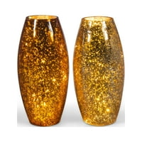 Герсон висок осветени живачни пукнатини стъклени вази