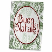 3Drose червено и зелено италиански коледни коледни buon natale botanical - кърпа, от