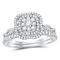 14k бяло злато кръгло диамантен булчински сватбен пръстен комплект cttw