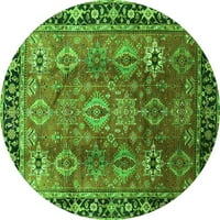 Ahgly Company Indoor Round Oriental Green Традиционни килими, 5 'кръг