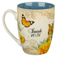 Християнско изкуство Подаръци Новост Керамична писание кафе и чай чаша за жени: Надежда в Господа - Исая 40: Вдъхновяващ библейски