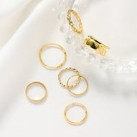 Toyella седем части пръстен женски пръстен на пръстена Съвместно пръстов пръстен злато