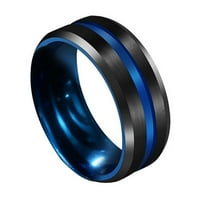 Taluosi Fashion Unise Dual Color Thin Line-Linside Brished Band Finger Ring Jewelry